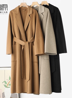 贝源M家经典labbro双面羊绒大衣女2025新中长款100纯羊绒毛呢外套