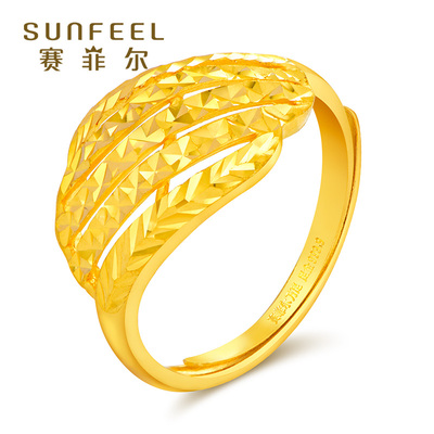 珠宝车花活口计价黄金戒指