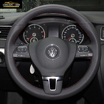 大众CC高尔夫6 7新迈腾途观帕萨特朗逸行速腾手缝真皮方向盘把套