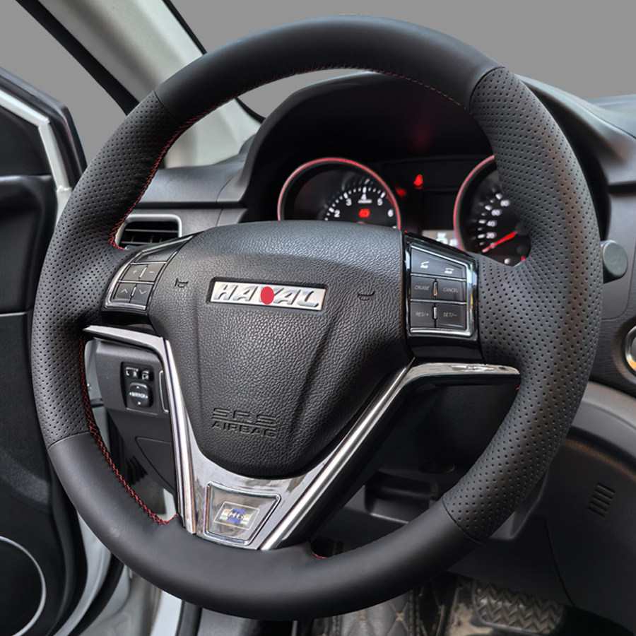 哈弗H6方向盘套真皮手缝H2/H6Coupe酷派/H7L/H9/H5长城哈佛M6把套