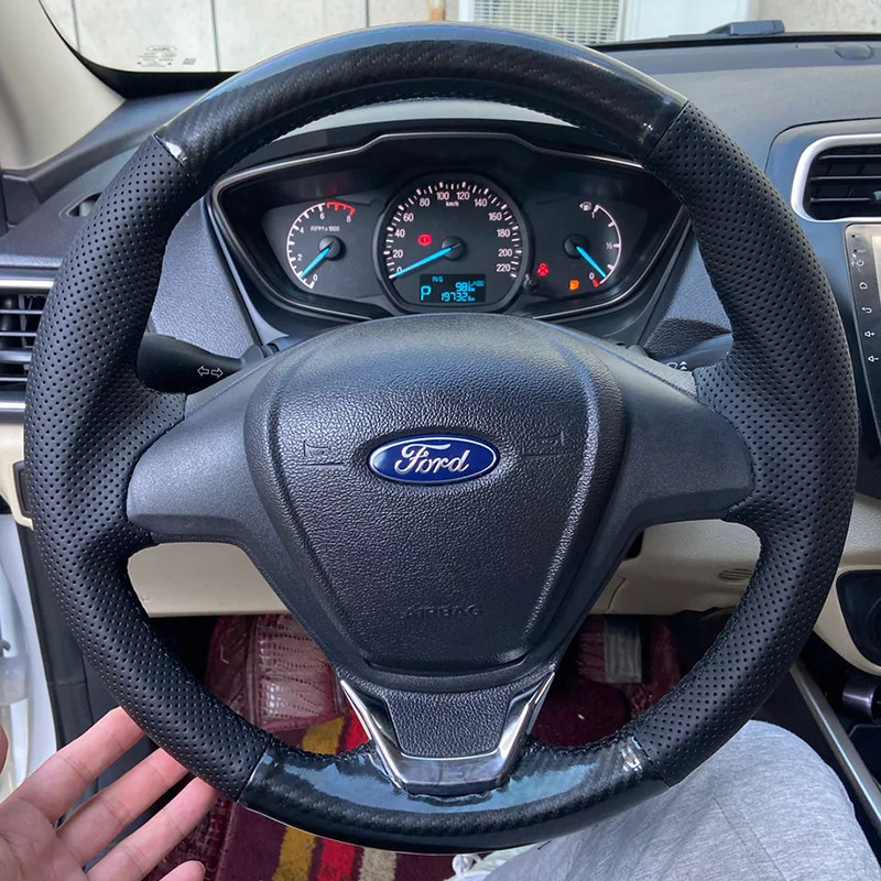 15-17款福睿斯方向盘套真皮福特翼博0913-14年嘉年华把套手缝专用