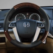 八代雅阁方向盘套真皮手缝九代雅阁奥德赛歌诗图专用桃木纹款 把套