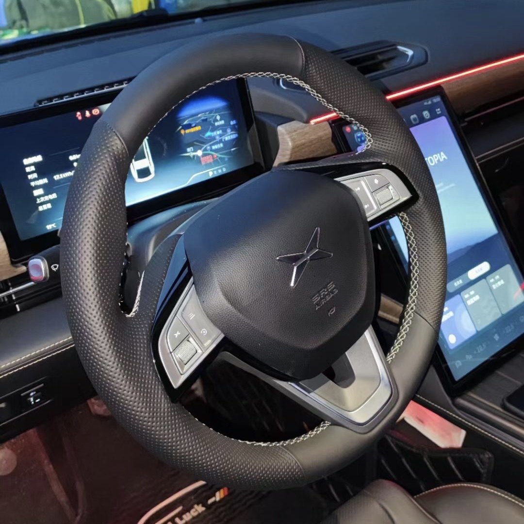 适用于小鹏P5P7G3G9手缝真皮方向盘套专用全包手缝真皮把套内饰改