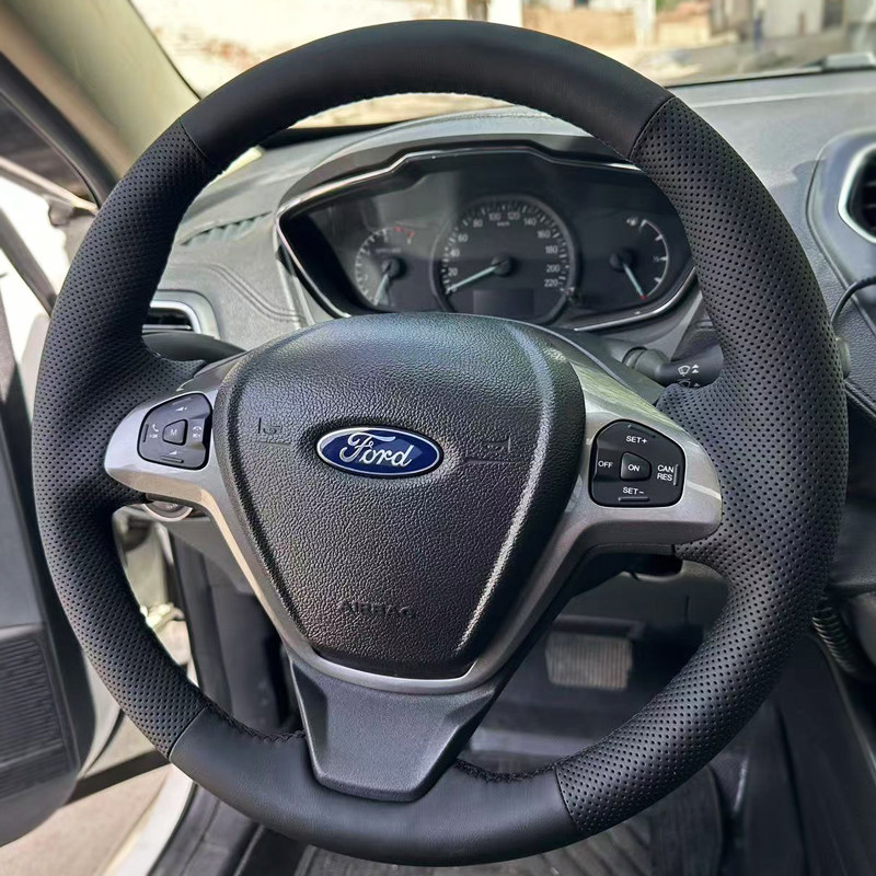 15-17款福特福睿斯方向盘套09-14年嘉年华/翼博全包把套手缝专用