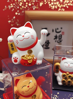 颜值实力双在线太阳能招财猫凭借光的能量活力招手摆件财运引路人