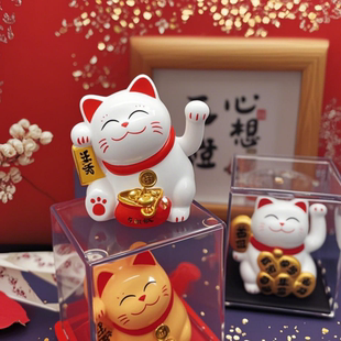 颜值实力双在线太阳能招财猫凭借光的能量活力招手摆件财运引路人