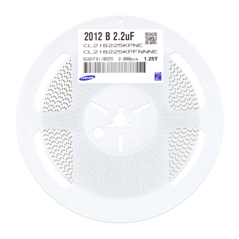 原装正品0805贴片电容2.2uF(225) ±10% 10V X7R CL21B225KPFNNNE