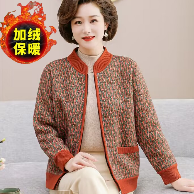 2025妈妈春秋外套洋气立领上衣