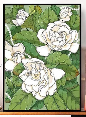 栀子花钻石画客厅小件2025新款