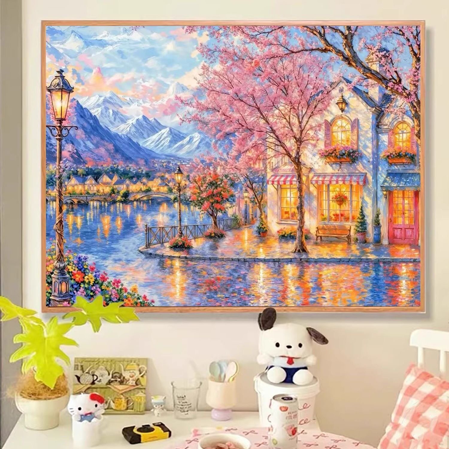 2026新款治愈小镇风景钻石画图片