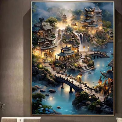 仙境宫殿中式山水满钻钻石画