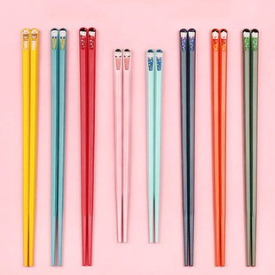 家用耐高温亲子儿童合金筷子防菌创意专人专用一家人家庭网红新款