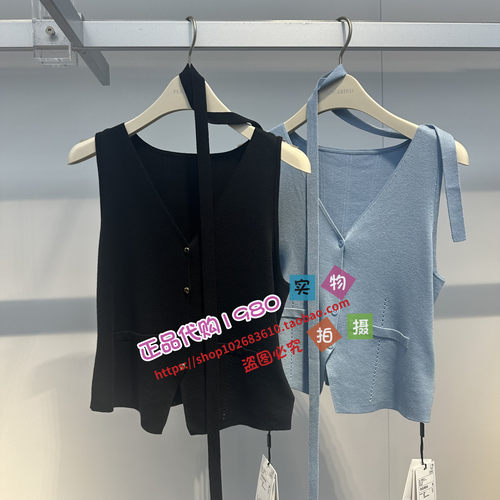 A1EFE2171太平鸟女2024夏正品醋酸线马甲A1EFE217189/A1EFE217156