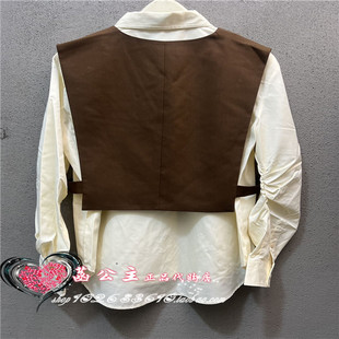 可脱卸马夹衬衫 2024秋专柜正品 A1CAE348083 女装 A1CAE3480