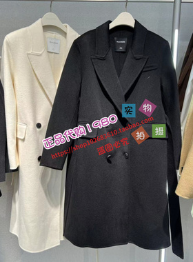 现A1AAC4573太平鸟女装2022冬全羊毛双面呢大衣A1AAC457389