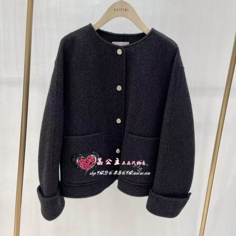 3FC170011-1480 诗凡黎2025春装新款国内代购正品羊毛呢外套