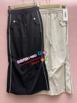 A3GFE2219太平鸟女装2024夏专柜正品嵌条工装长包裙A3GFE221989