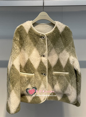 A1ADD4350太平鸟女装2023冬专柜正品品质短款羊毛外套A1ADD4350B4