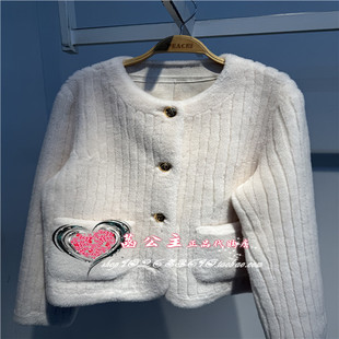 A1ADE4321 女装2024冬专柜正品气质剪毛羊毛外套A1ADE4321M1