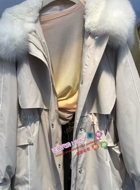 A1ADE415W女装2024冬正品毛领皮草外套A1ADE415WJ9/A1ADE415WM1