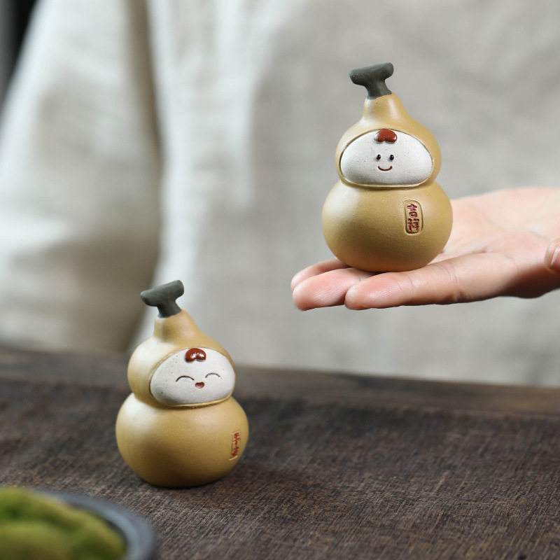 国潮新款宜兴紫砂葫芦娃娃茶宠福
