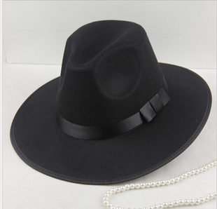 舞蹈表演帽子怀旧大檐礼帽相声小品表演帽子汉奸服帽子上海滩礼帽