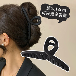 黑色大号抓夹女鲨鱼夹发卡简约高级感发夹后脑勺头发夹子头饰发抓
