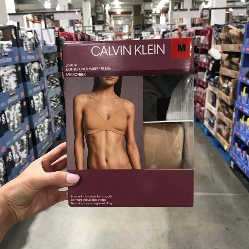 现货美国Calvin Klein CK女士内衣文胸无痕舒适透气无钢圈 2件装