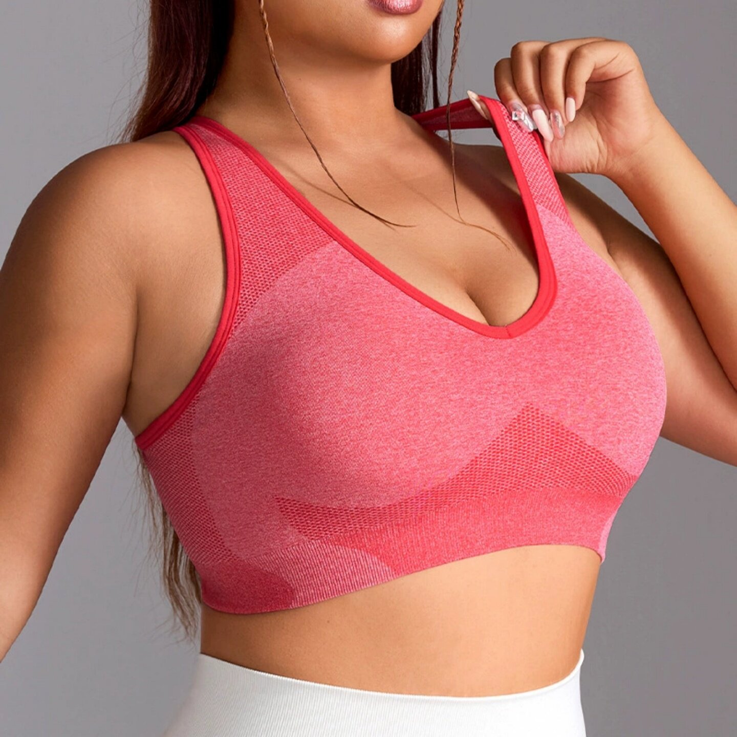 胖mm大码瑜伽背心女夏外穿速干美背健身训练内衣跑步防震运动文胸