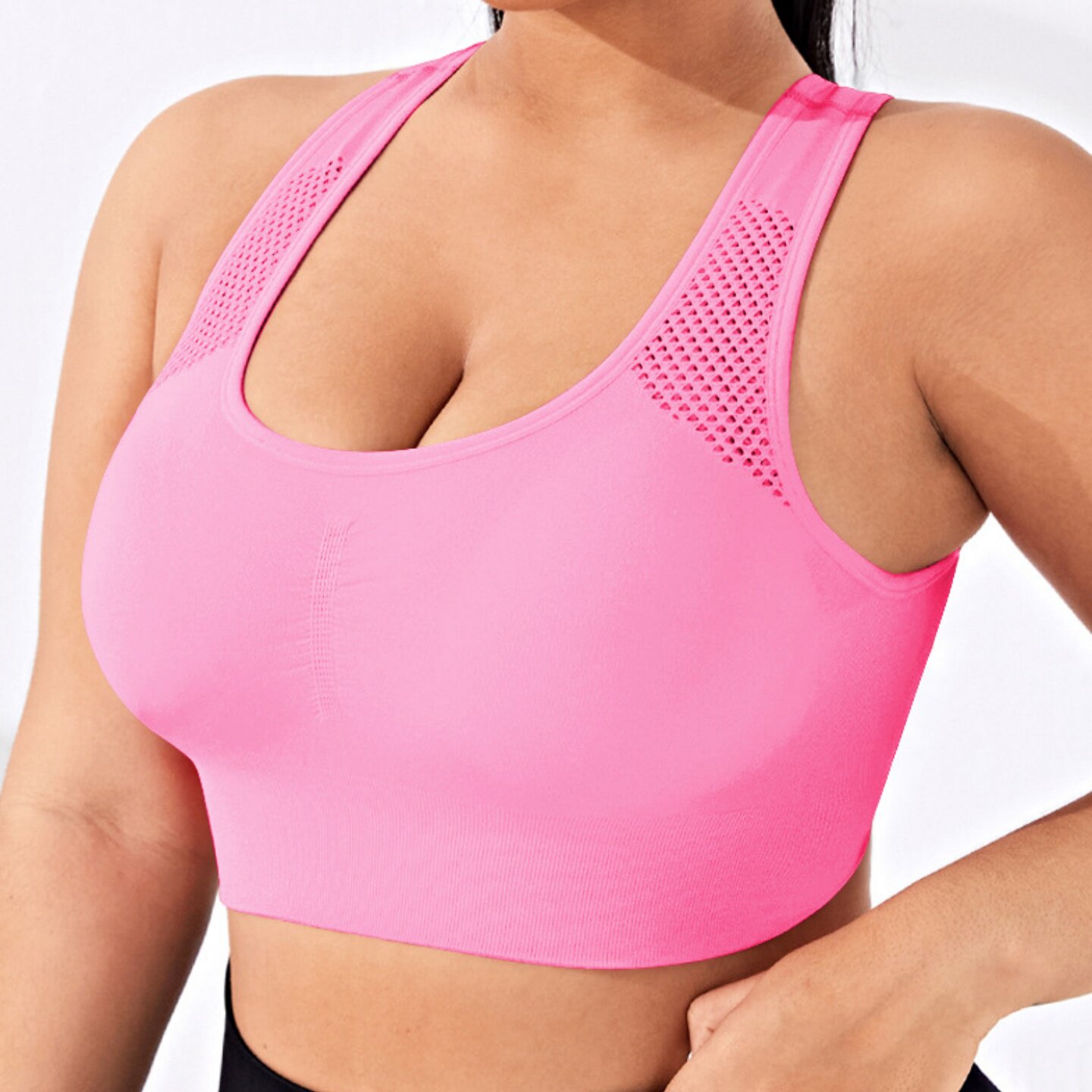 胖mm大码速干运动内衣女夏外穿美背健身训练背心跑步防震运动文胸