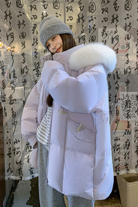 现货2026新款新标90羽绒连帽毛领提花羽绒服Y20P350K528图片