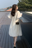 2026新款夏装纯色透气连衣裙圆领套头夏季群018-P125控188，女装连衣裙，2D009