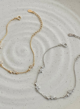 S925纯银超甜美百搭星星手链女韩