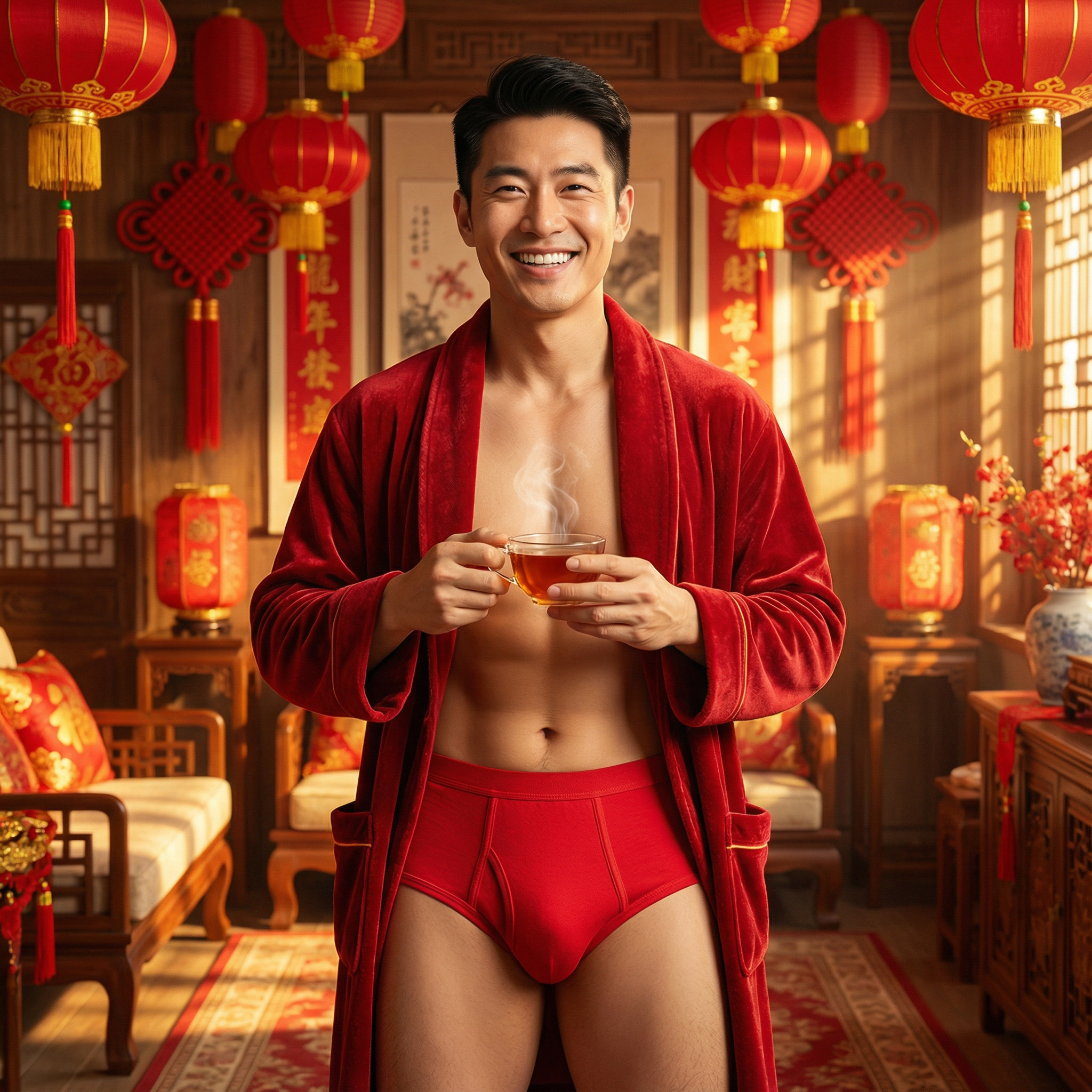 【3条】鸿运男士内裤宜而爽纯棉螺纹高腰男三角裤全棉本命年短裤,女士内衣/男士内衣/家居服,女三角裤,淘宝优惠券,粉丝福利购,淘宝优惠卷