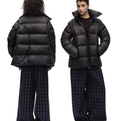 SILVERLOTUS 24冬中长款高领黑色羽绒服