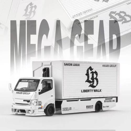 Mega Gear MG 1/64 LB 涂装鸥翼门改装货车货箱三门可开 合金模型