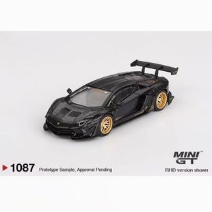 大牛 MINIGT 64兰博基尼 合金汽车模型1087 埃文塔多 哑光黑