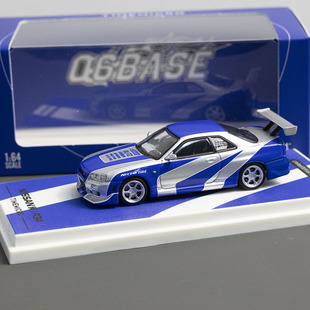 TM1:64 SKYLINE GT-R R34素色仿真合金汽车模型