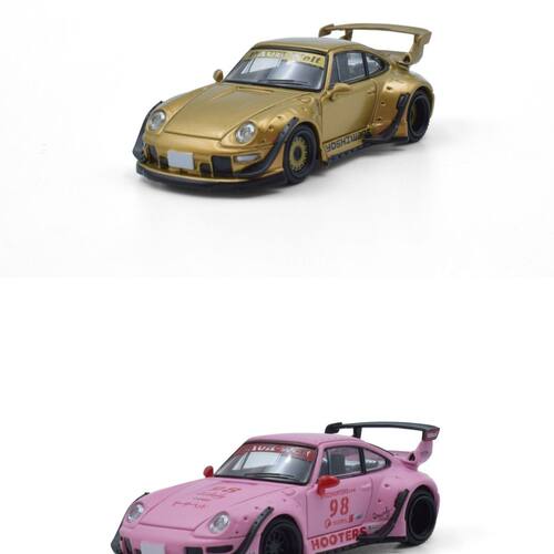 现货 Model Model 1:64 保时捷RWB 993 Glod 合金汽车模型