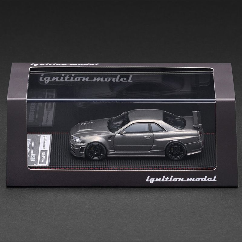 IG车模1:64 日产R34 银灰色 合金车模仿真微缩汽车模型收藏摆件