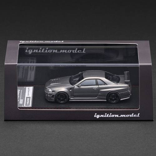 IG车模1:64 日产R34 银灰色 合金车模仿真微缩汽车模型收藏摆件