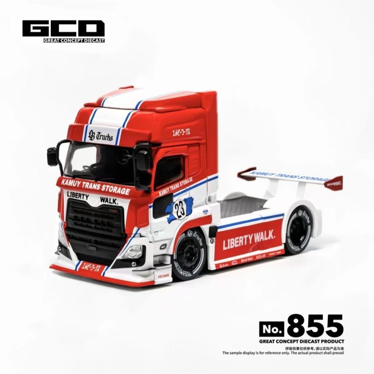 GCD 1:64 LBWK箱式货柜 运输卡车拖头23号 仿真合金汽车模型图片