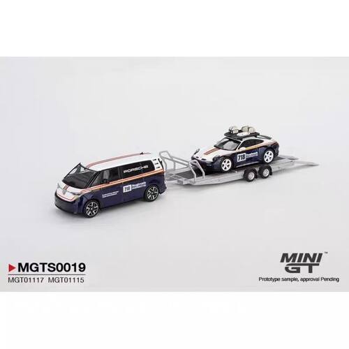 MINIGT 1:64 保时捷911/大众ID. Buzz 拖车套装 合金车模 #0019