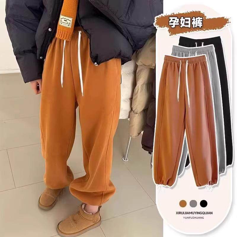 孕妇裤秋冬加绒加厚卫裤