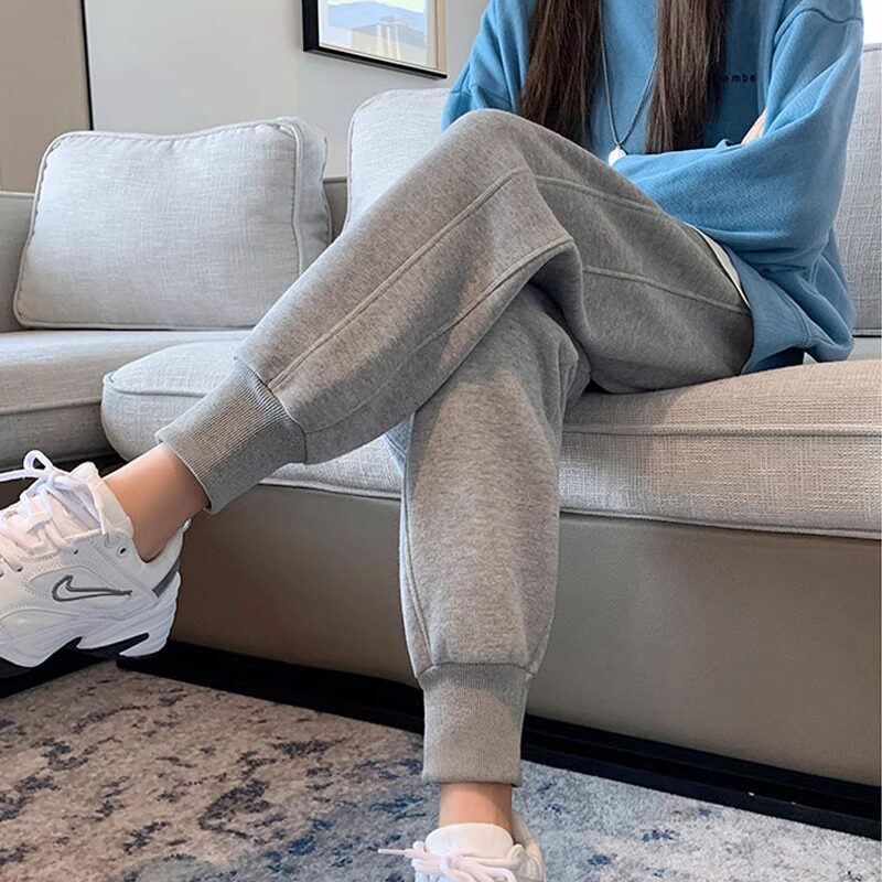 孕妇裤子秋冬2023新款宽松卫裤冬季加绒加厚哈伦裤时尚外穿运动裤