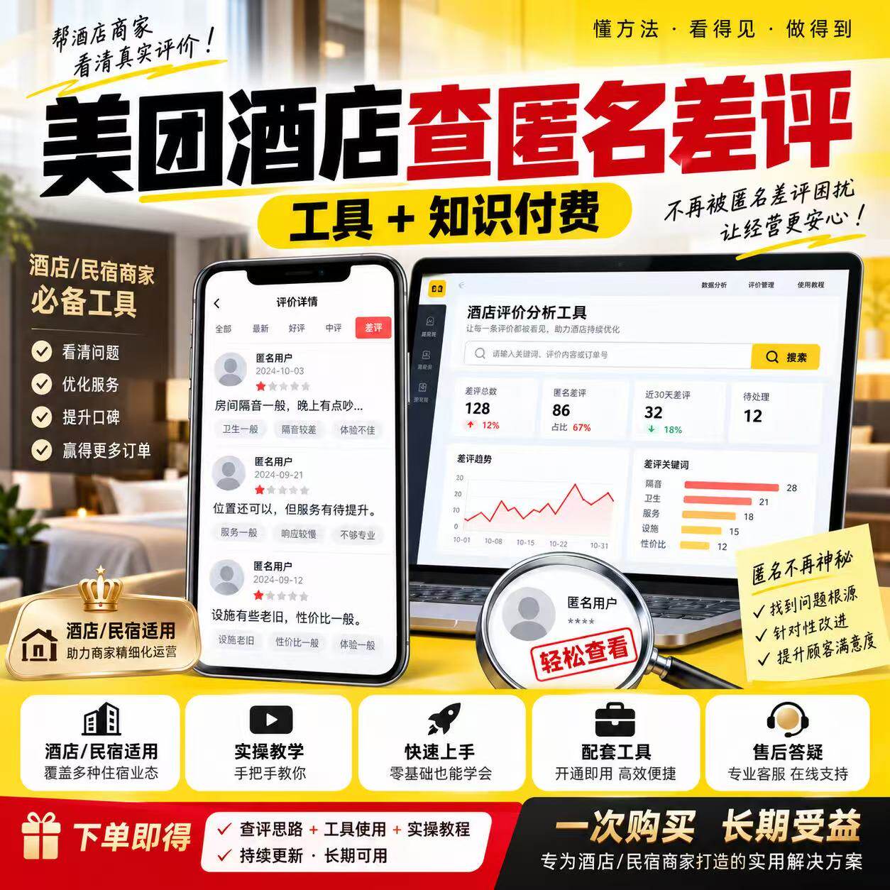 美团酒店查匿评运营管理工具