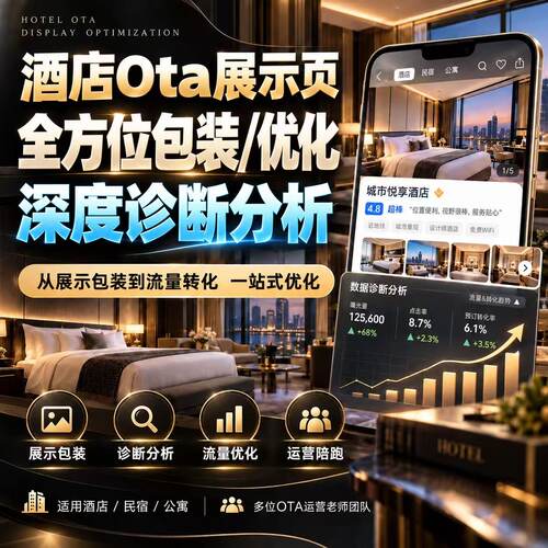 酒店民宿OTA包装 携程美团运营诊断 流量分析 转化优化 运营陪跑