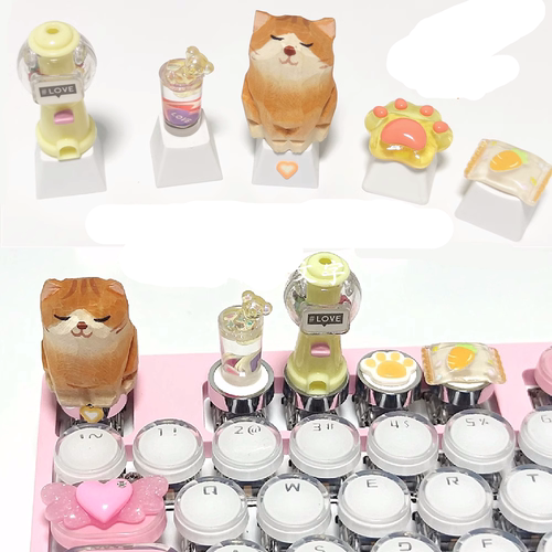 可爱胖橘猫咪机械键盘键帽