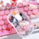 客制化凯蒂猫鼠标helloKitty卡通玩偶磁吸透明无线蓝牙静音办公