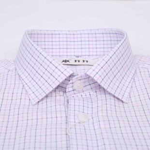 上海开开男士衬衫冬季蚕丝棉保暖加厚浅色格子小清新上班工装休闲